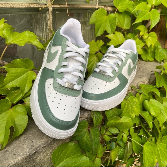 Nike Air Force 1 Low - Sage Green Custom Painted shoes - Picture 5 of 6